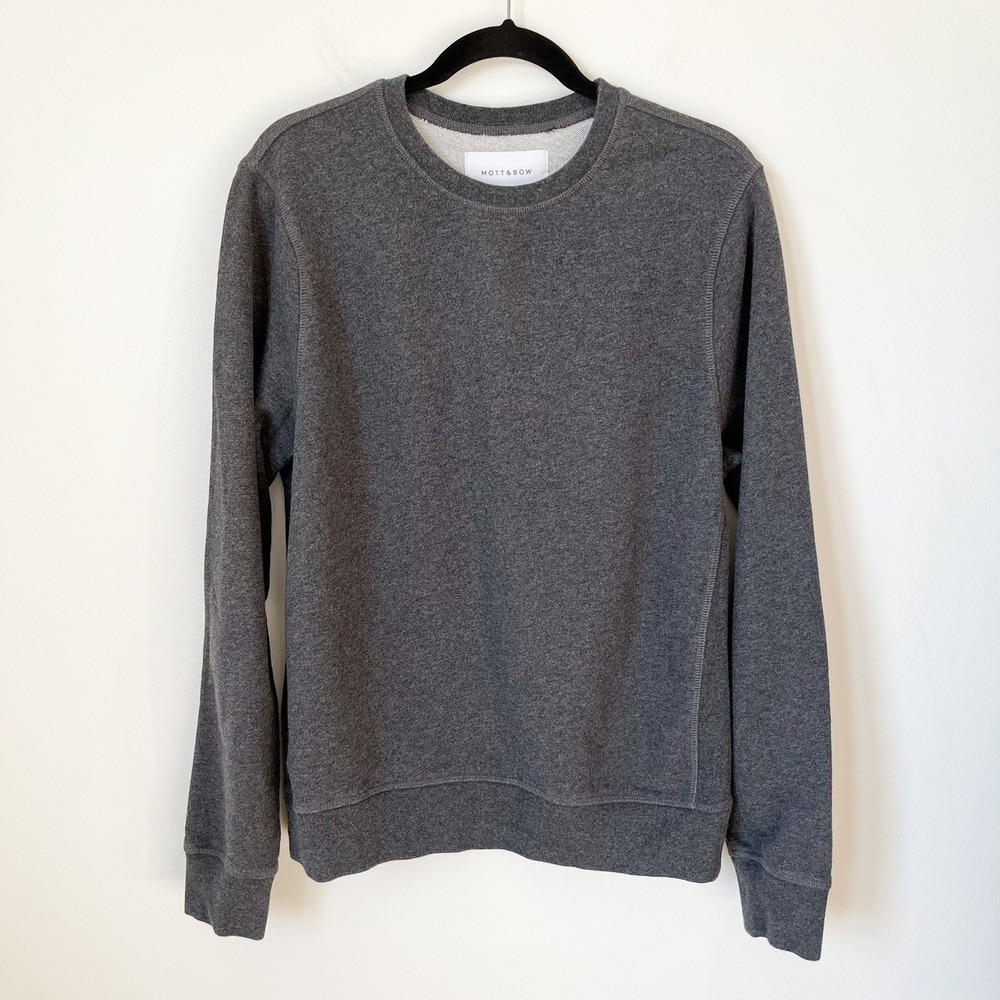 Mott & Bow The French Terry Sweatshirt Hooper Charcoal Gray Large Cotton‎ Peru